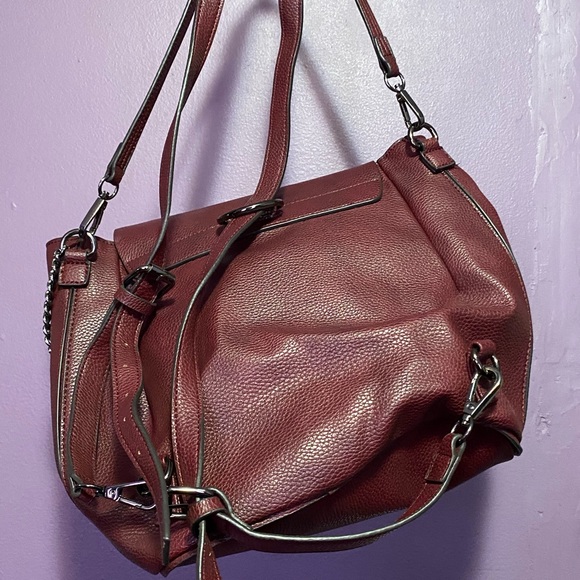 Burgundy backpack style purse - Picture 2 of 3